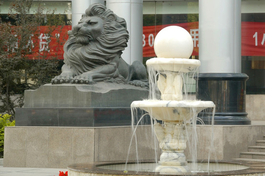 石狮雕塑 大理石水景喷泉