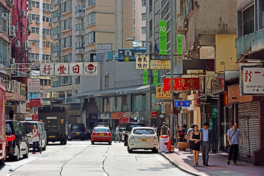 香港街景 香港中环 荷里活道