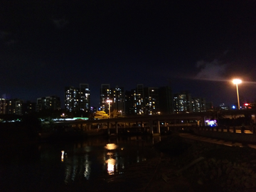 夜色中的深圳湾