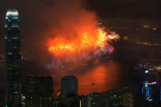 香港回归周年庆典烟花汇演