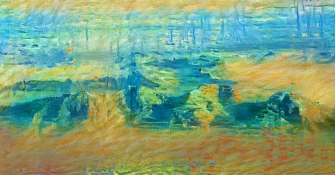抽象山水油画装饰画