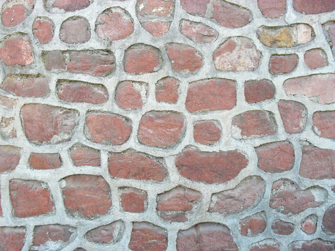 红色石头墙高清图