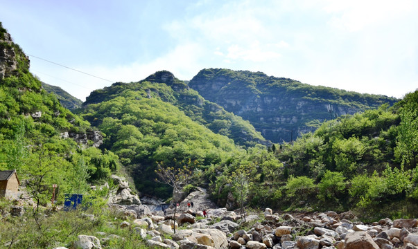 高山与河谷风景图