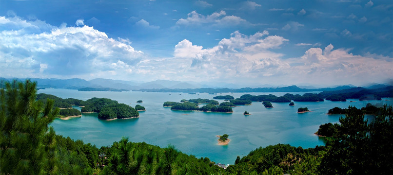 浙江千岛湖全景图