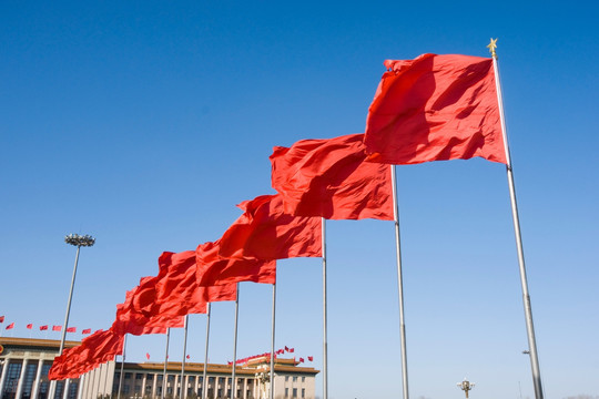 北京天安门广场上的国旗