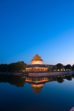 北京故宫博物院角楼夜景