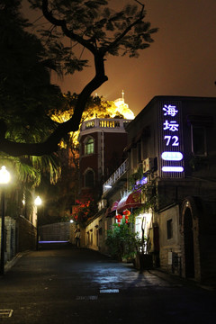 厦门鼓浪屿 街道 夜景