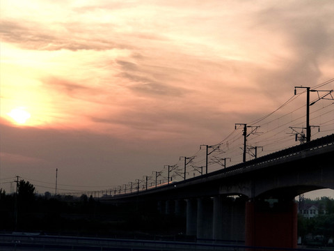 夕阳高铁道