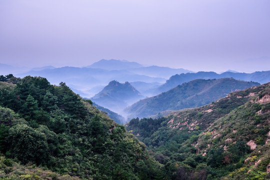 金山岭群山日落