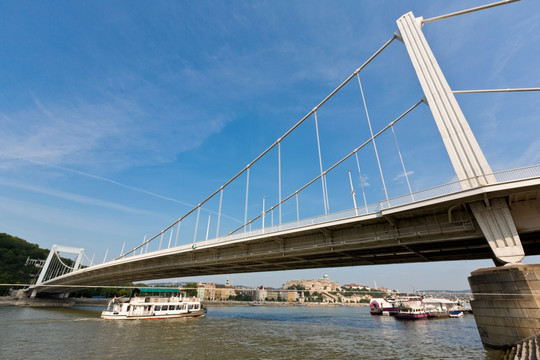 匈牙利布达佩斯伊丽莎白大桥和多瑙河