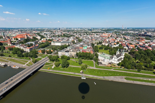 鸟瞰克拉科夫城市景观