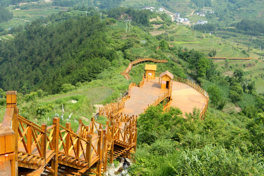 景区栈道 步梯 木梯 游步道