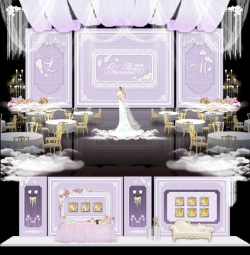 婚礼主题紫色效果图
