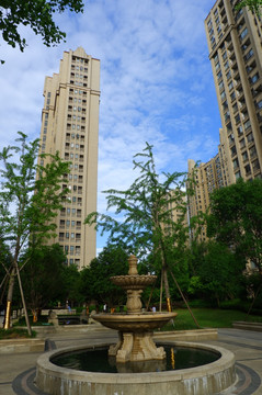 小区 建筑 庭院 园艺 草坪