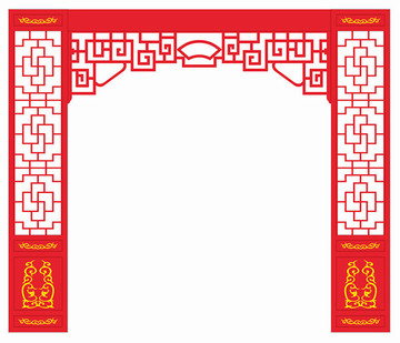 花格门 仿古木门 雕刻装饰门