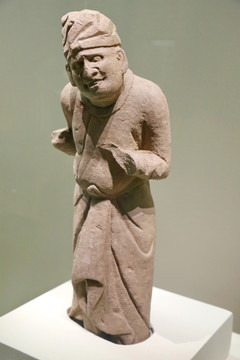 唐代供养人石雕像