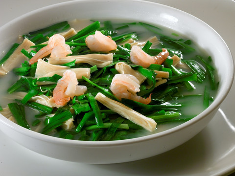 鲜竹 煮韭菜