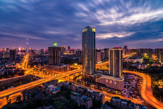 成都杉板桥立交 高清夜景