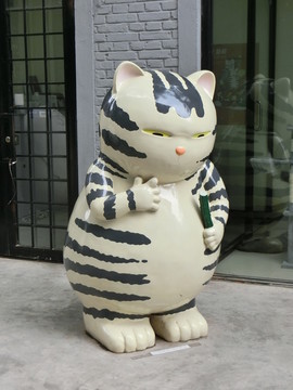 陶瓷猫 卡通猫雕塑
