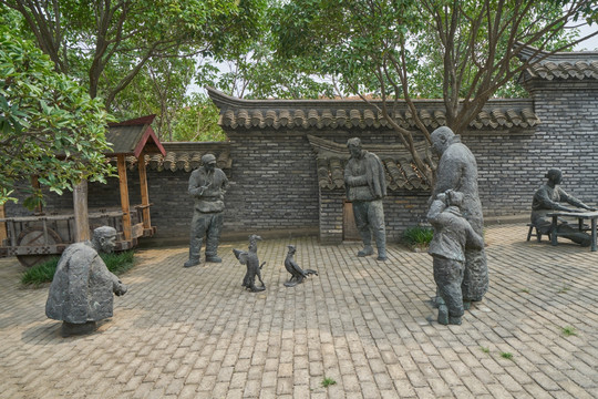 农村生活场景雕塑