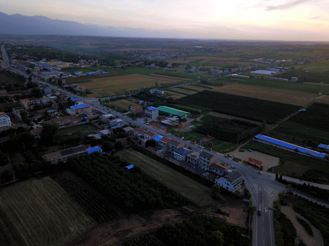 航拍蓝田县 白鹿原