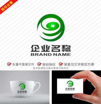e飞鸟铜钱金融环保科技logo