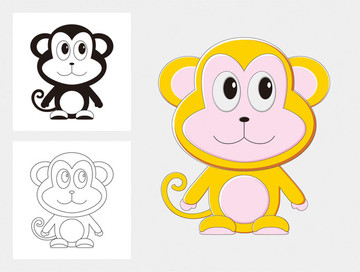十二生肖猴子logo