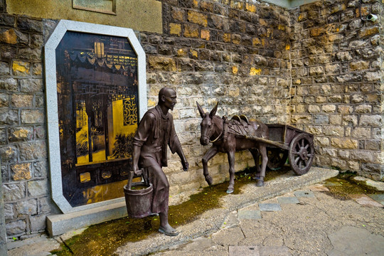 老重庆 驴车雕塑