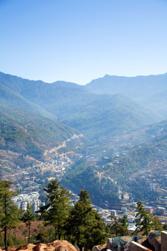 不丹首都廷布俯瞰