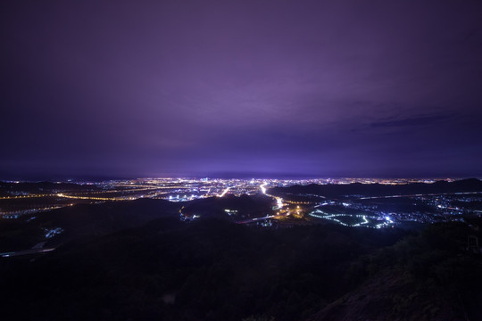 城市夜景 俯瞰 义乌