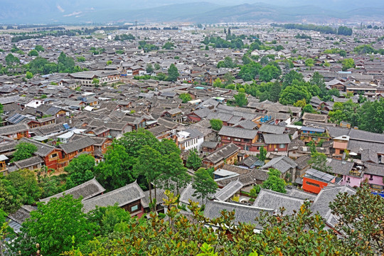 束河古镇 束河古镇全景