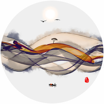 水墨画 意境禅境水墨挂画