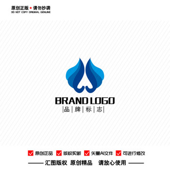 原创抽象莲花LOGO