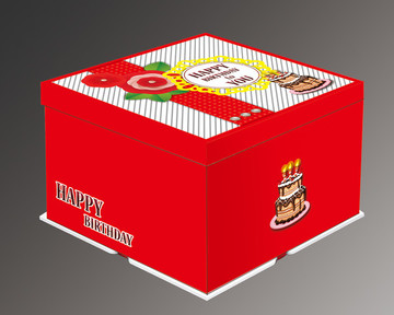 蛋糕盒 PSD 分层图
