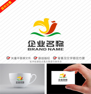 Y字母标志飞鸟logo