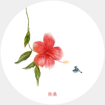 水墨扶桑花