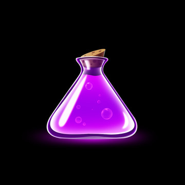 魔法药瓶紫色药水瓶分层源文件