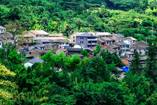 山里人家 山村瓦房