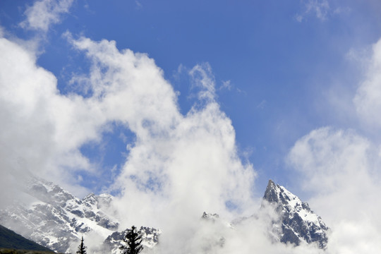 雪山冰川 群山山峰 自然风光