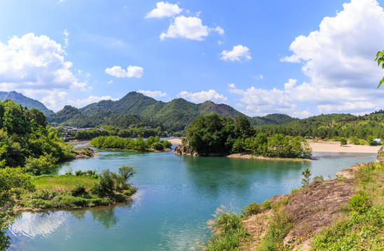 楠溪江狮子岩 山水风光