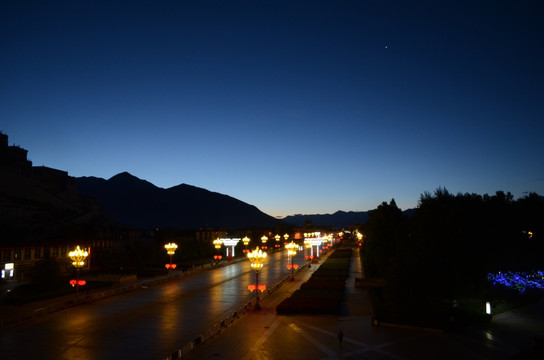 布达拉宫夜景