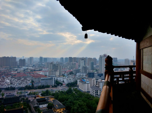 常州天宁寺宝塔鸟瞰