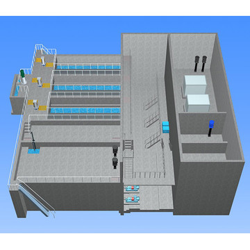 反硝化池3D模型 水处理工厂
