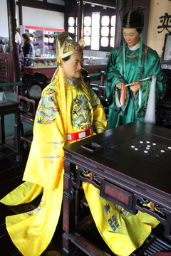 莫愁湖 南京 蜡像 皇帝