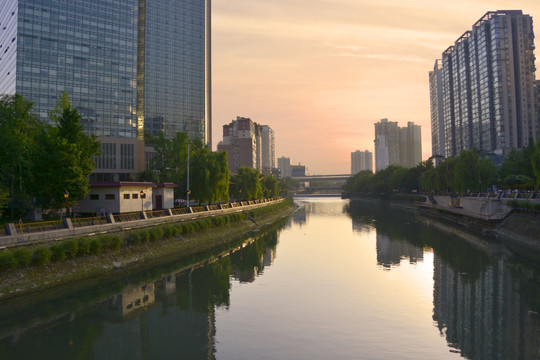 锦江夕照 成都万里桥地区