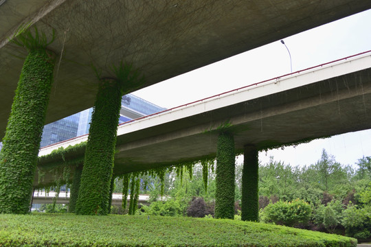 建筑绿化 高架桥立体绿化