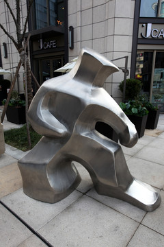 杭州 街景 雕塑 白钢雕塑