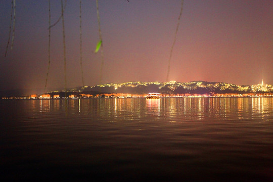 西湖 西湖夜景 灯光