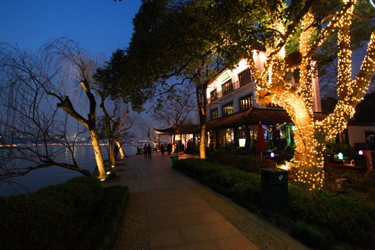 西湖 西湖夜景 灯光 夜景