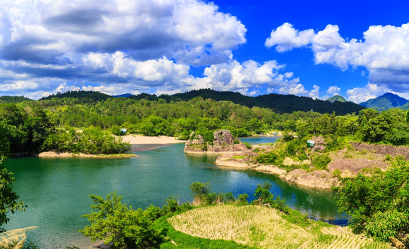 楠溪江狮子岩 山水风景